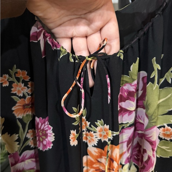 Jones New York Black floral Sleeveless Maxi Dress size 6 - Picture 4 of 9